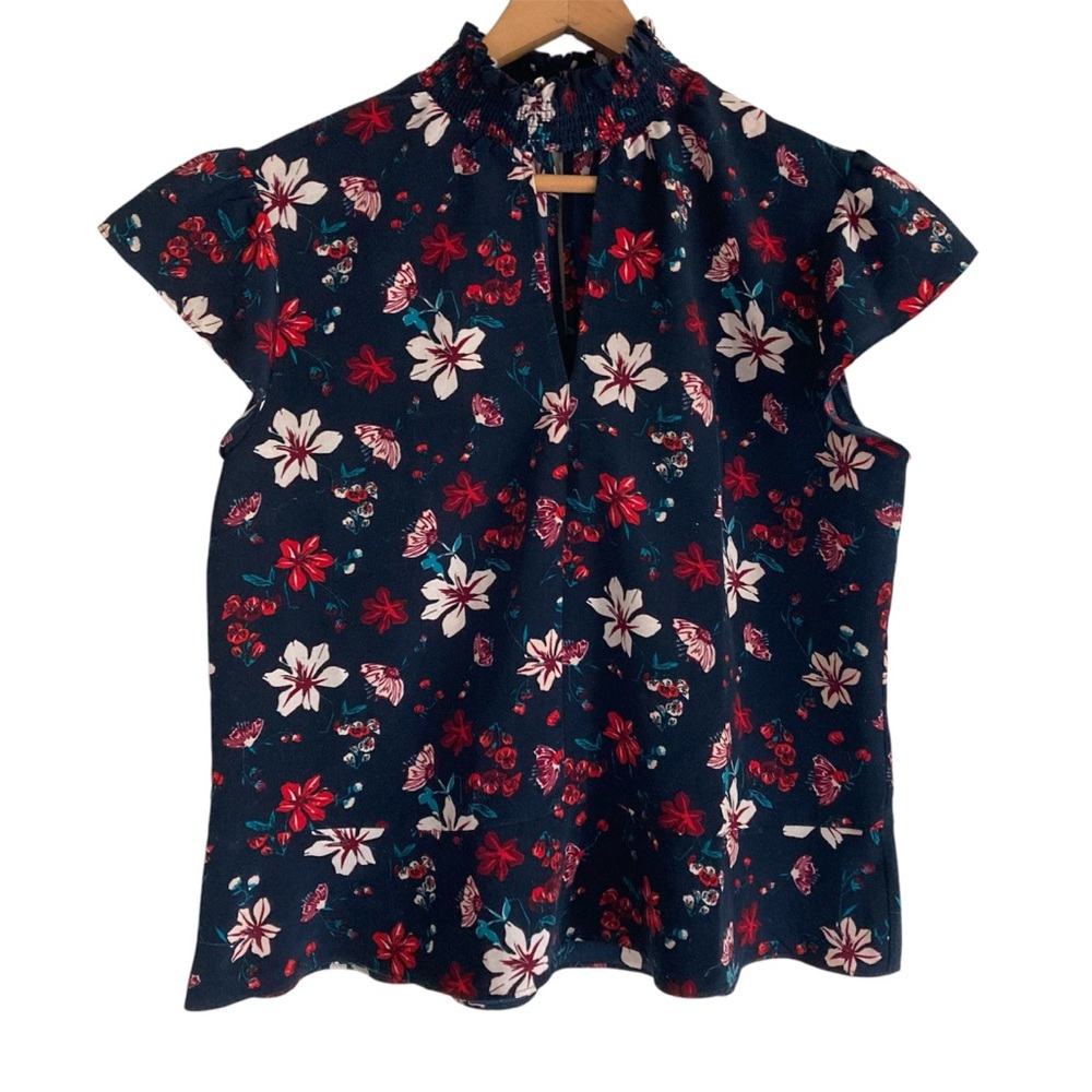 Rachel Zoe Cap Sleeve Floral Blouse